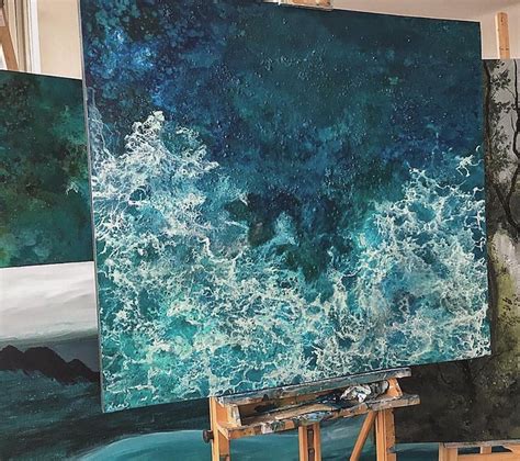 Energetic Large Scale Paintings Of Splashing Ocean Waves
