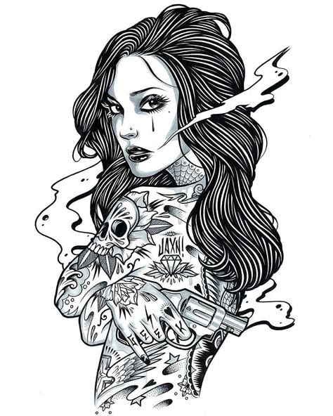 Sexy Gangster Girl Coloring Pages