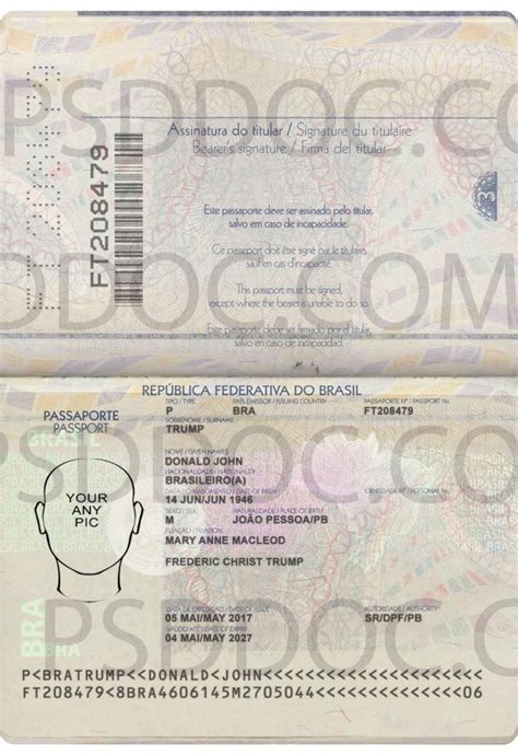 Brazil Passport Psd Psd Store