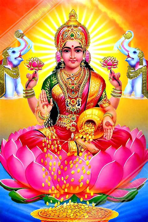 Lakshmi Poster Hindu Goddess Of Wealth Prosperity Laksmi Print