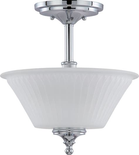 Teller Polished Chrome Semi Flush Ceiling Light Wx H Lampshade Pro