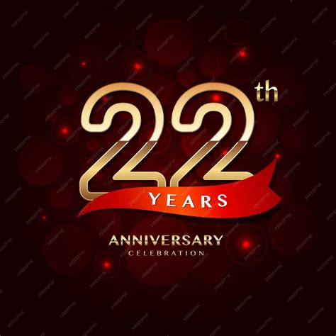 Premium Vector 22th Year Anniversary Celebration Logo Design With A