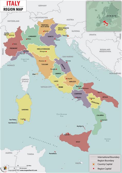 Map Of Italy Regions Regions Of Italy