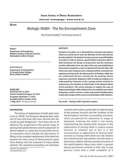 Biologic width around dental implants: Biological Width | Dental Implant | Human Tooth | Free 30 ...