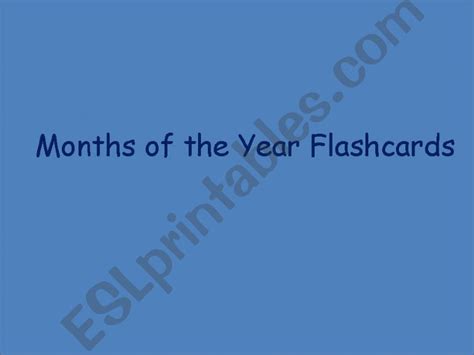 Esl English Powerpoints Months Of The Year Flashcards