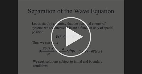 The Stationary Wave Equation Introduction To Quantum