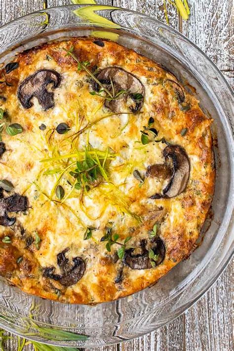 Crustless Quiche With Leeks Mushrooms And Fontina Cheese Only Gluten