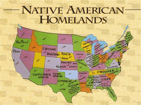 Usa Native American Homelands Map Postcard In 2021 Native American
