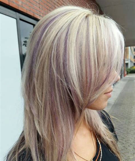 Rose gold hair and ash blonde are both popular right now, and this muted, ashy rose is a perfect mix of the two trends. Blonde hair with purple highlights … | Hair Ideas | Hair,…