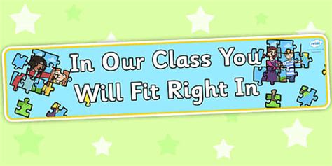 In Our Class You Will Fit Right In Display Banner Twinkl