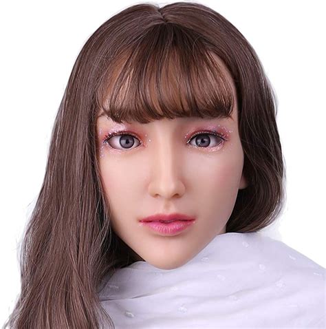 silicone realistic female head mask hand made face for crossdresser transgender costumes