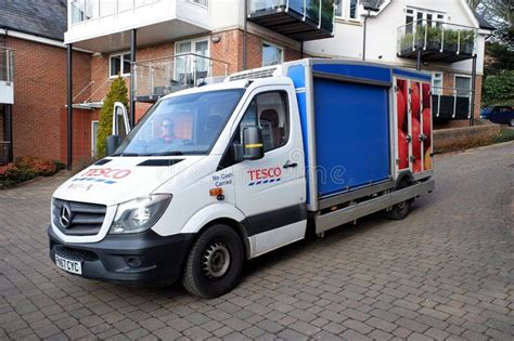 Tesco Home Delivery Van Supplying Groceries During The Coronavirus