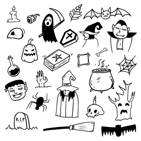 Halloween Doodle Draw 675871 Vector Art At Vecteezy