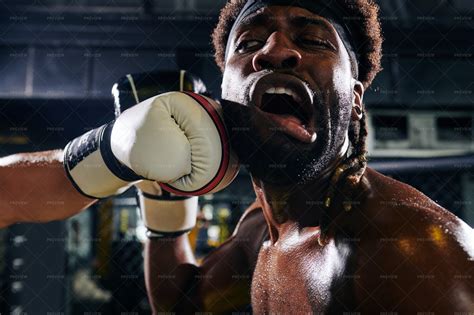 Boxer Getting Punch To The Jaw Stock Photos Motion Array