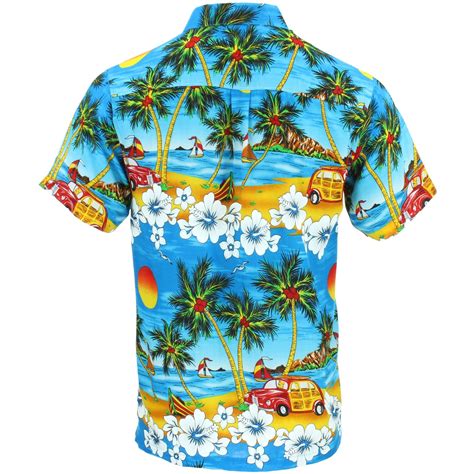 Hawaiian Shirt Mens Short Sleeve Camper Van Party Aloha Beach Stag Ebay