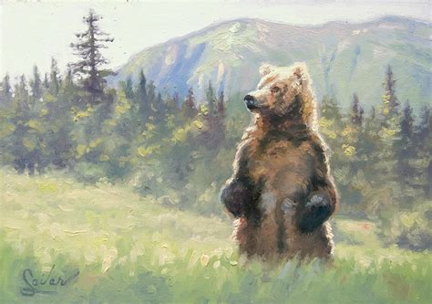 Something In The Air Alaskan Brown Bear Painting By Larry Seiler