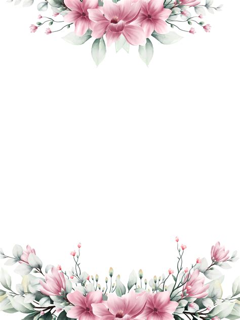 Watercolor Pink Flower Frame 12028204 Png