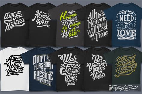 Typographic T Shirt Designs Previews