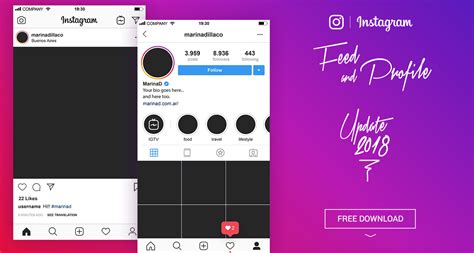 FREE Instagram Layout Feed And Profile UI Behance