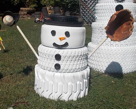 For a global vibe, use a medallion blanket or tapestry to cover your stool. The Snowman Family Made From Tires | Hometalk