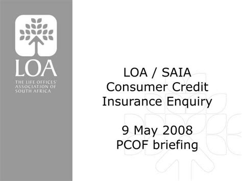 Arrival in the united states. PPT - LOA / SAIA Consumer Credit Insurance Enquiry 9 May ...