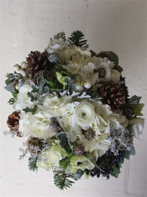 The Flower Magician Wintery Forest Wedding Bouquet Bridesmaids