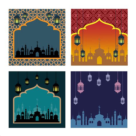 Various Colored Ramadan Poster Set 1013012 Vector Art At Vecteezy