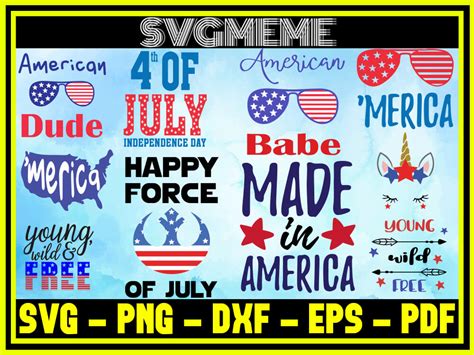 4th Of July SVG Bundle PNG DXF EPS PDF Clipart For Cricut - America SVG