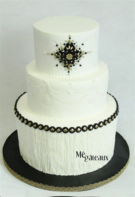 Not a fan of fondant? Gatsby Wedding Cake - CakeCentral.com