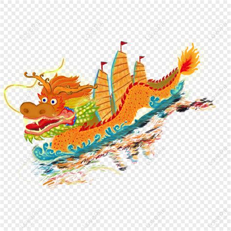 Dragon Boat Colorful Dragon Chinese Dragon Material PNG Image Free