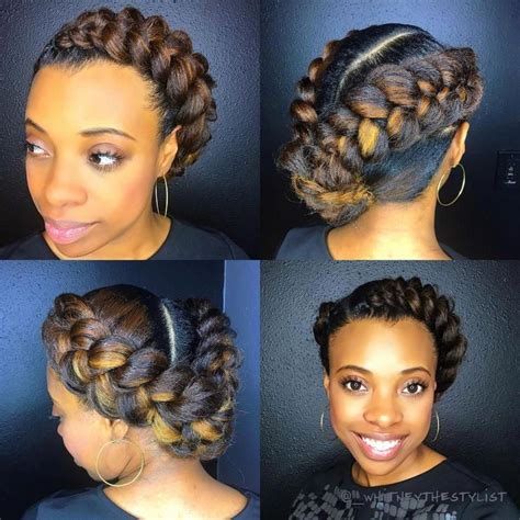 Jumbo cornrows with space buns. African American Two #braids And Side Bun Updo | Natural ...