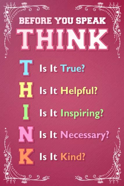 think before you speak classroom poster art print photo poster t school 7 57 picclick