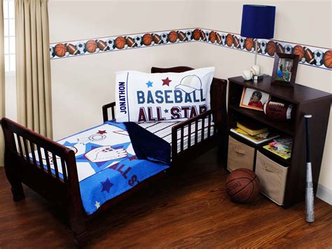 Baseball Toddler Bed Set Kids Sports Bedding Sheet Personalizable