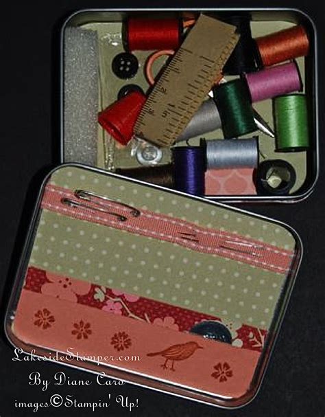 Decorative Sewing Kit In An Altoid Tin