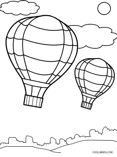 Dibujos de Globo aerostático para colorear Páginas para imprimir gratis