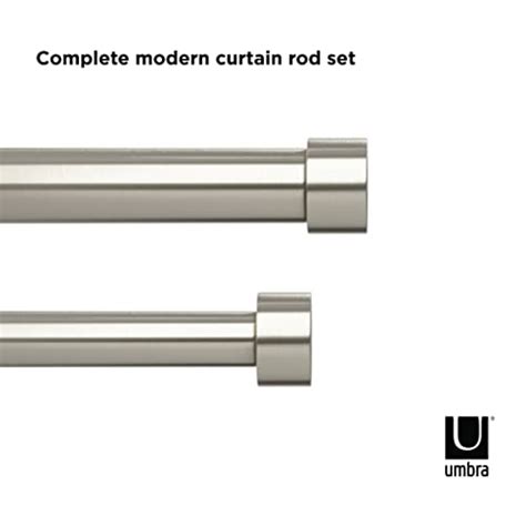 Umbra Cappa Double Curtain Rod Includes 2 Matching Finials Brackets
