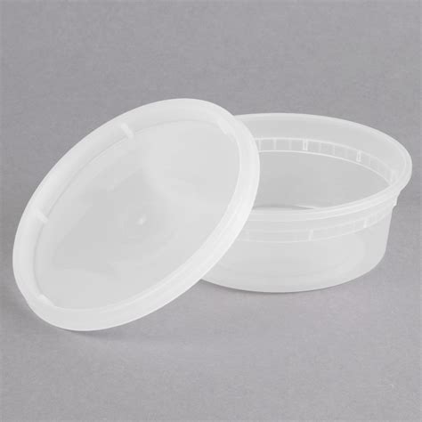 Choicehd 8 Oz Microwavable Translucent Plastic Deli Container And Lid
