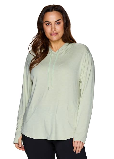Rbx Active Womens Plus Size Space Dye Lightweight Hoodie Running Top