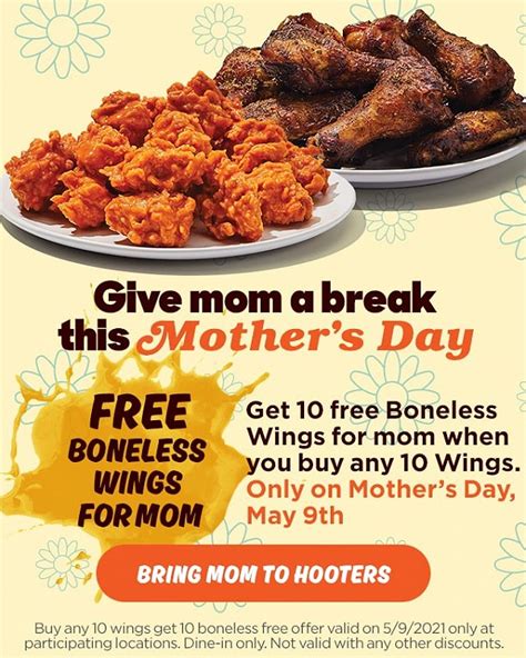 Celebrate Mom With Free Wings At Hooters For Mothers Day Hooters