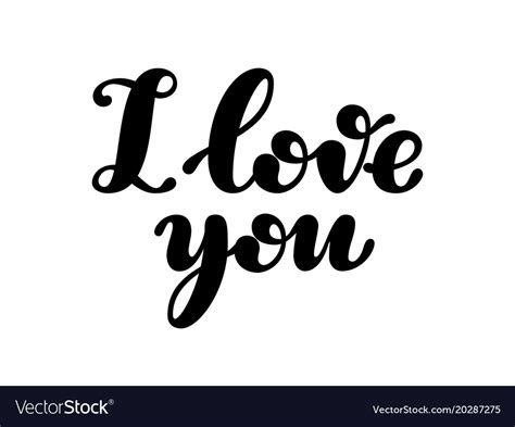 I Love You Lettering Isolated On White Background Vector Image