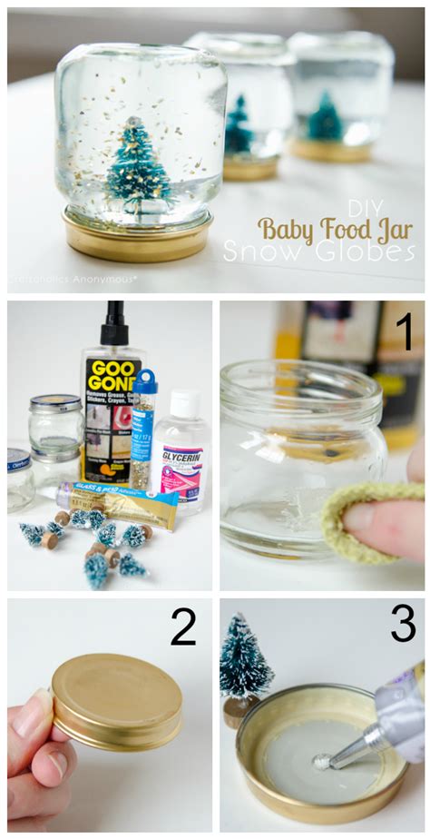 Craftaholics Anonymous Baby Food Jar Snow Globes Tutorial