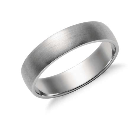 Shopping for mens platinum wedding rings presents online? Matte Classic Wedding Ring in Platinum (5mm) | Blue Nile