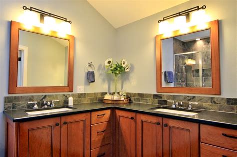 Double sink bathroom vanity dimensions. Double vanities. Corner pullout blind corner cabinet - Traditional - Bathroom - Portland - by ...