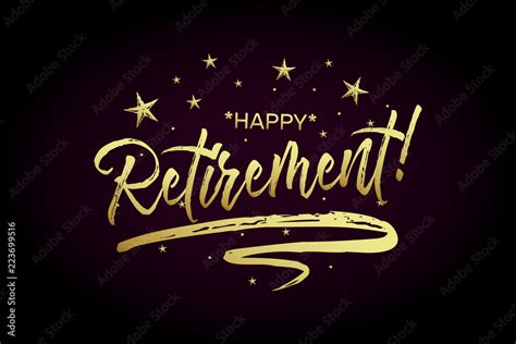 Vecteur Stock Happy Retirement Card Banner Beautiful Greeting Poster