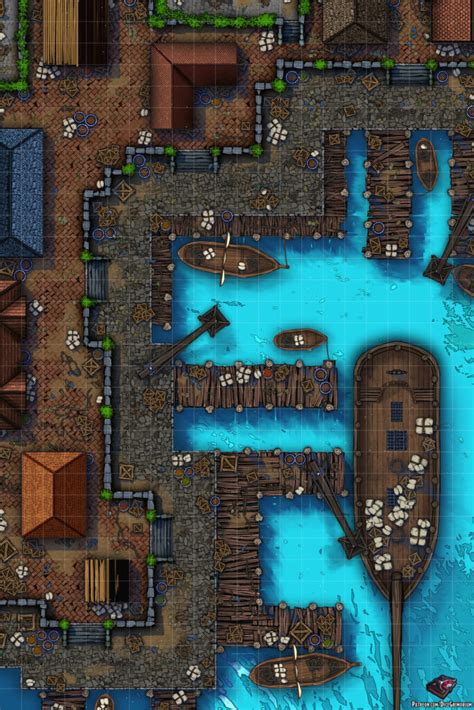 City Port Dandd Map For Roll20 And Tabletop — Dice Grimorium