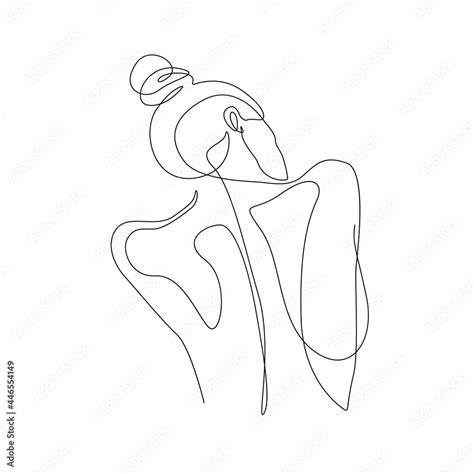 One Line Modern Nude Woman Drawing Female Body Line Art Drawing For