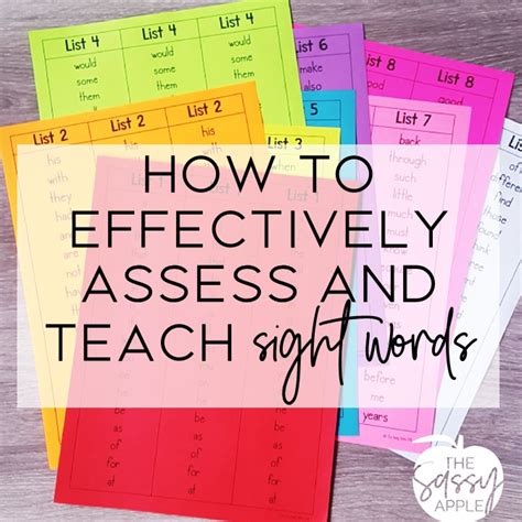 How To Effectively Assess And Teach Sight Words The Sassy Apple