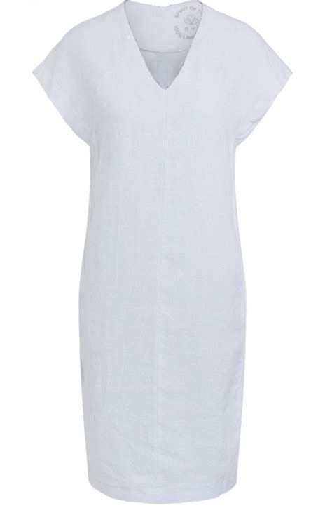 Oui Optic White Linen Dress Dresses From Shirt Sleeves Uk