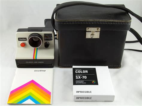 Vintage Polaroid Onestep Sx 70 White Rainbow Stripe Instant