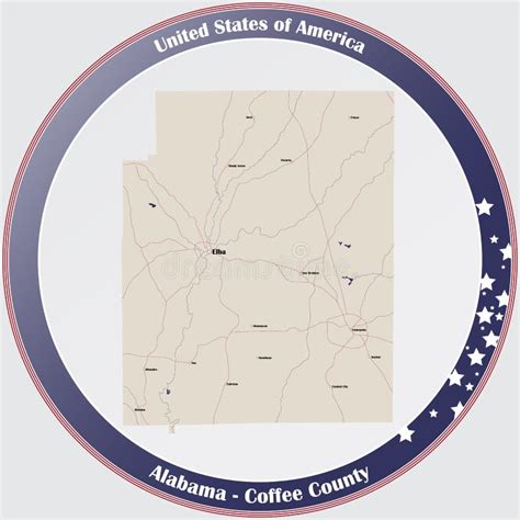 Map Of Coffee County In Alabama Stock Vector Illustration Of Nation